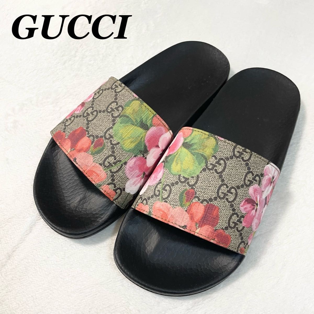 Gucci Womens GG Supreme St. Blooms Place Floral Slides Sandals Women’s Size 6