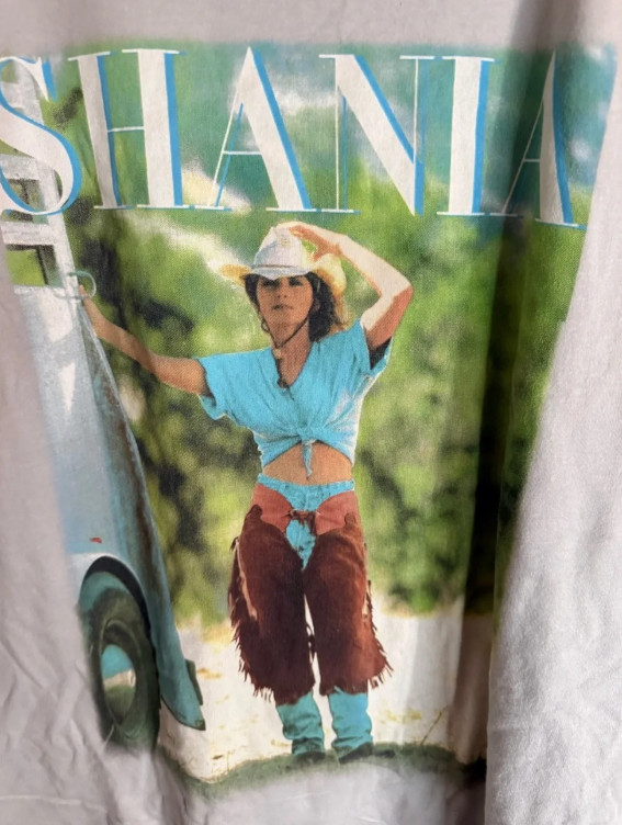 Shania Twain Vintage Style Chaps Graphic Tee XXL Gray | Official Bravado