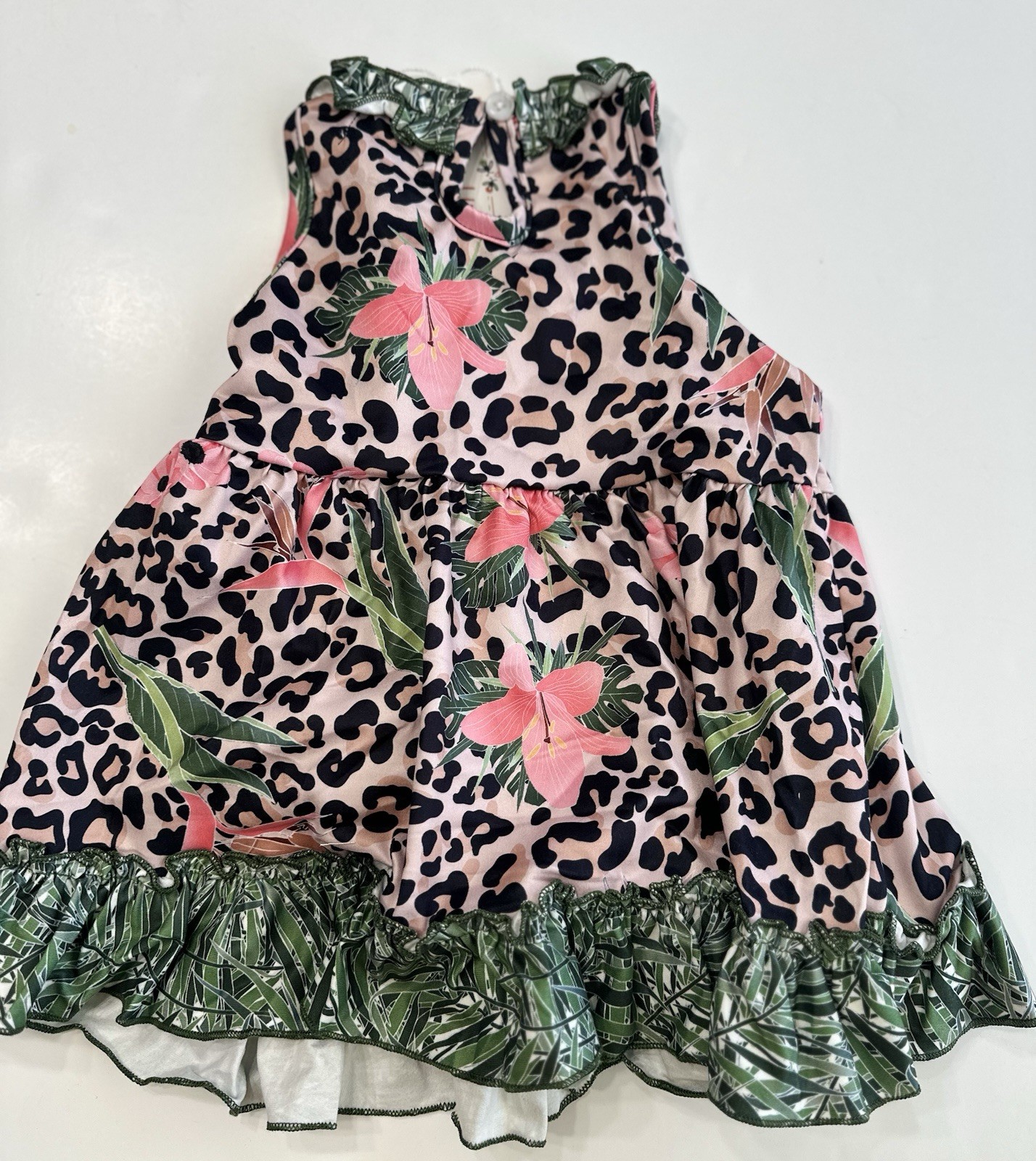 Pete & Lucy Tropical Princess Leopard Jungle 6-12 Months Dress NWT
