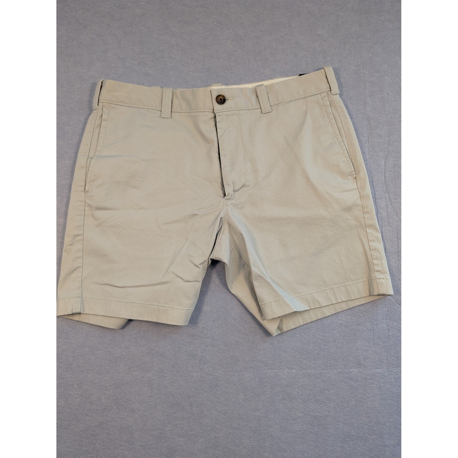 J.Crew Chino Shorts Mens 33 Stone 7″ Inseam Stretch Cotton Twill NWT