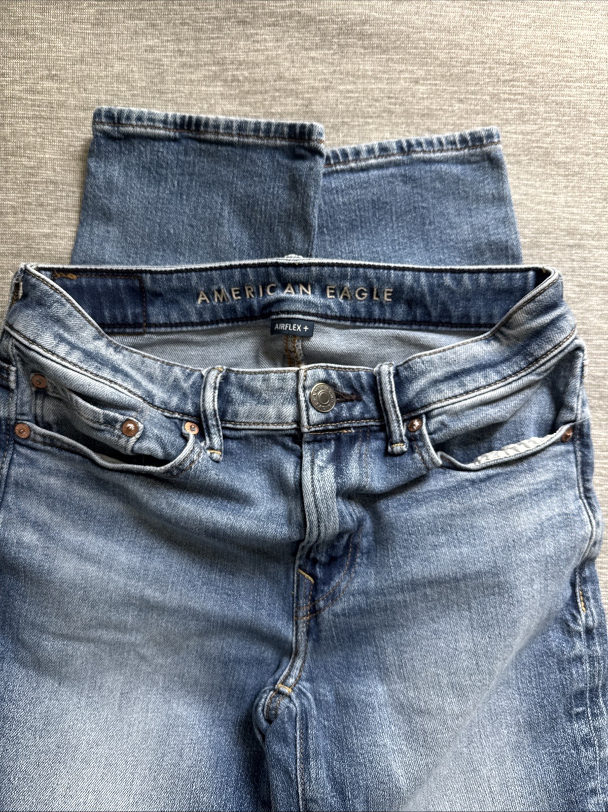 AMERICAN EAGLE Slim Straight Airflex+ Denim Jeans Faded Wash Mens Sz 28×28