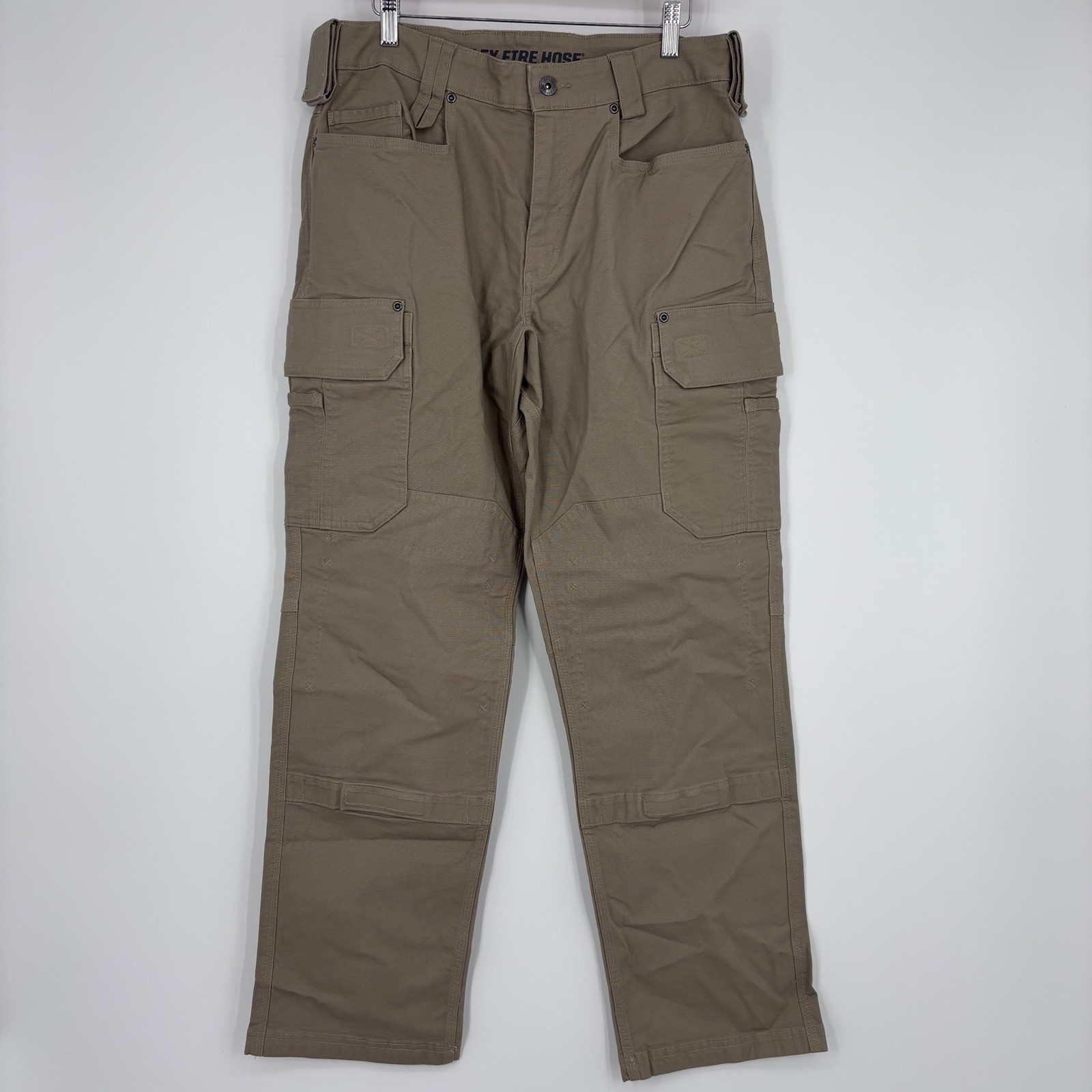 Duluth Trading Flex Fire Hose Ultimate Cargo Pants Mens 32×31 (Tag 34×32) Tan
