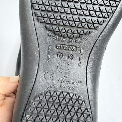 Crocs At Work Ballet Flat Non Slip Women’s Size 10 Black Iconic Comfort Slip On