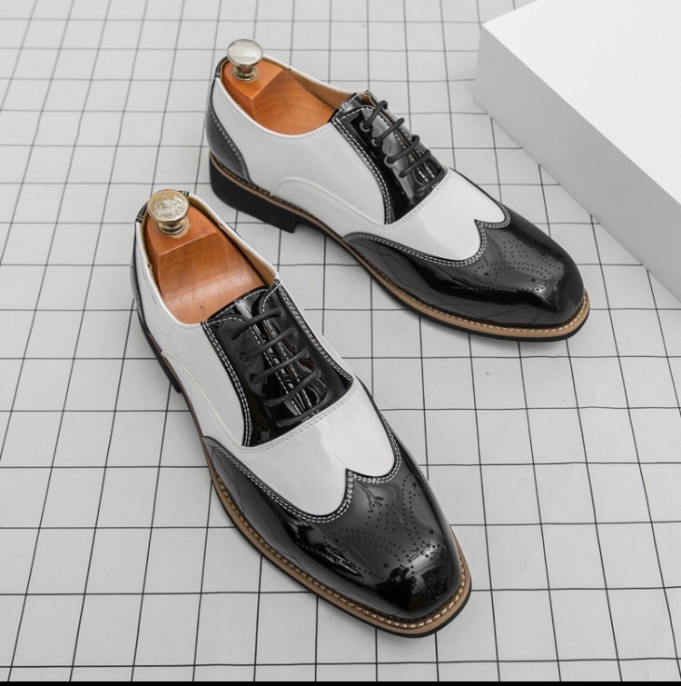 Men’s Brogue Dress Shoes Wingtip Oxford Lace Up Leather Shoes