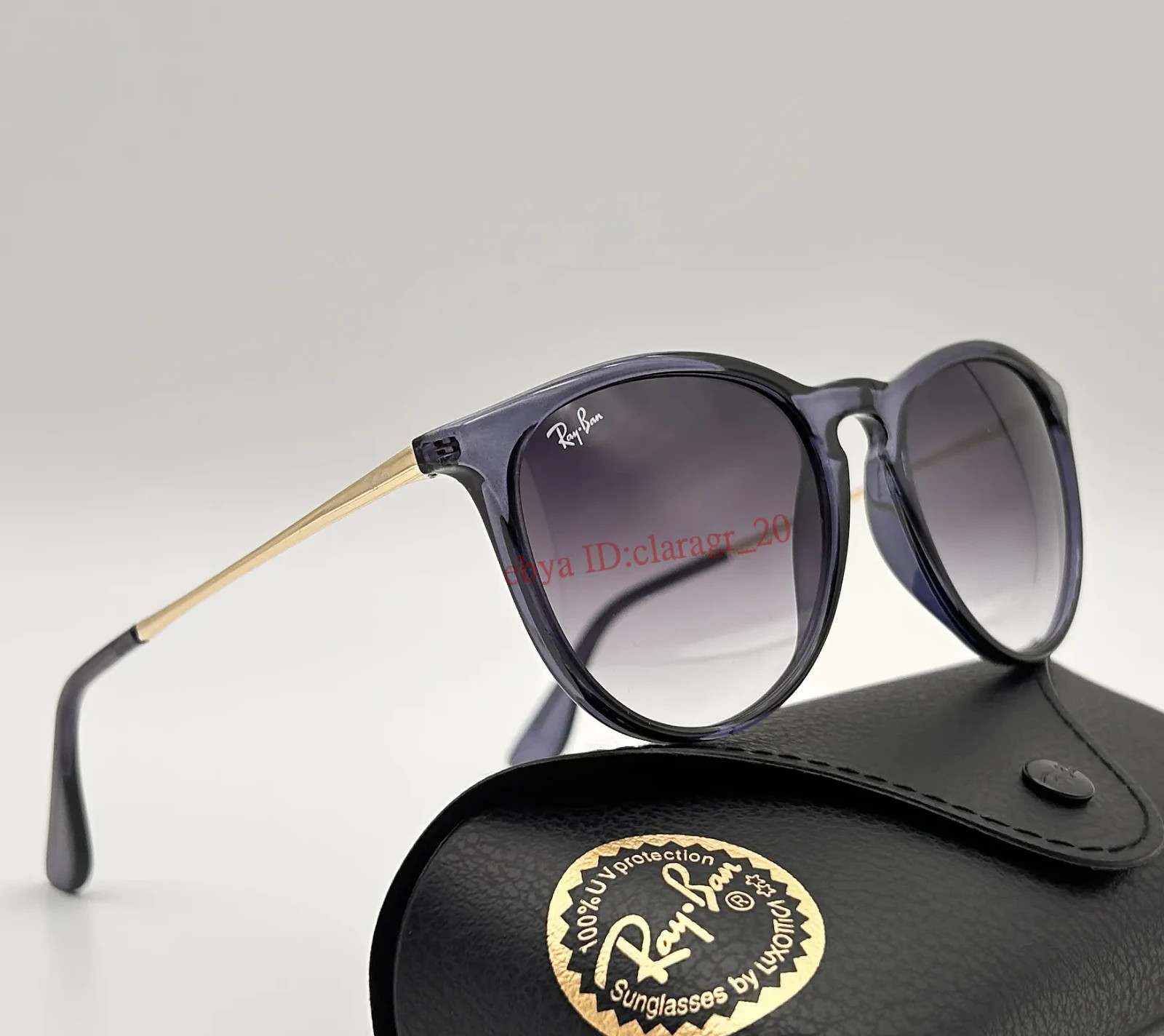 *New* Ray-Ban RB4171 Erika Sunglasses Grey Lenses Blue Frame 54mm UV400