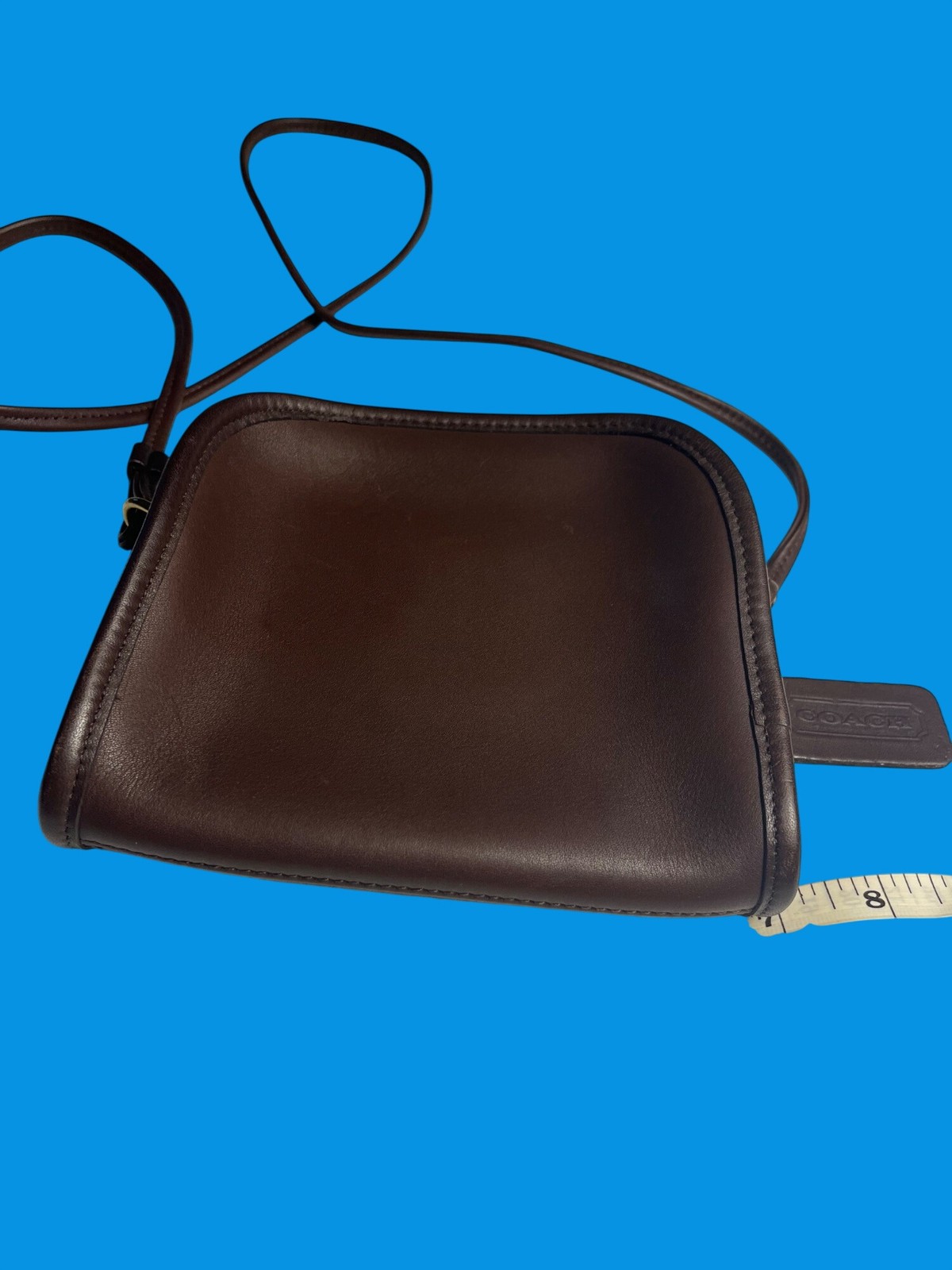 Vintage Coach Abby Brown Leather Mini Crossbody Bag #9017 Great Condition