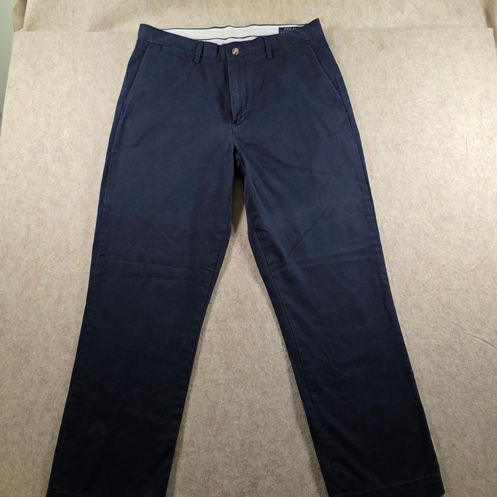 Polo Ralph Lauren Mens Navy Blue Stretch Classic Fit Chino Pants 33×30 RN41381