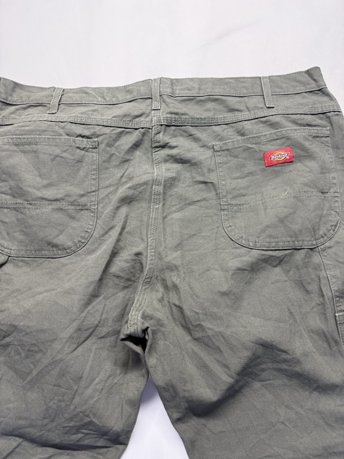 Dickies Pants Mens 42×30 Green Canvas Carpenter Relaxed Hammer Loop Workwear