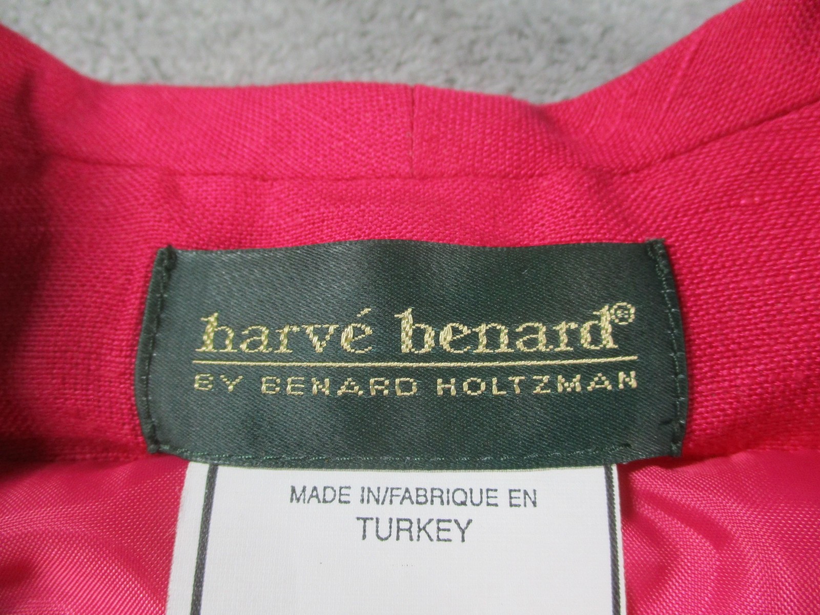 Harvé Benard Blazer Womens 4 Pink Linen Blend One Button Lined Tailored Jacket