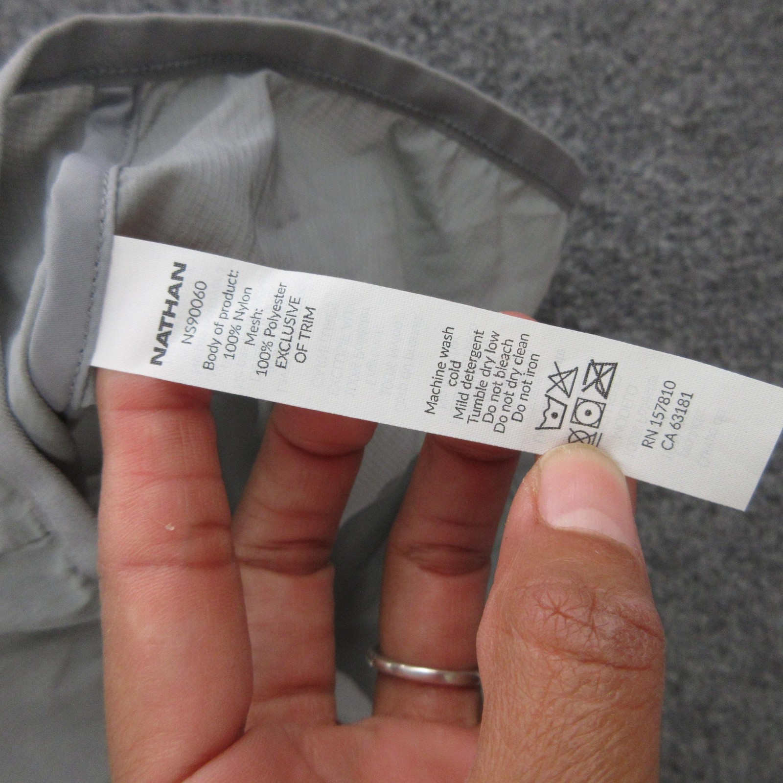 Nathan Jacket Mens Small Gray Hooded Full Zip Running Windbreaker NSP9060
