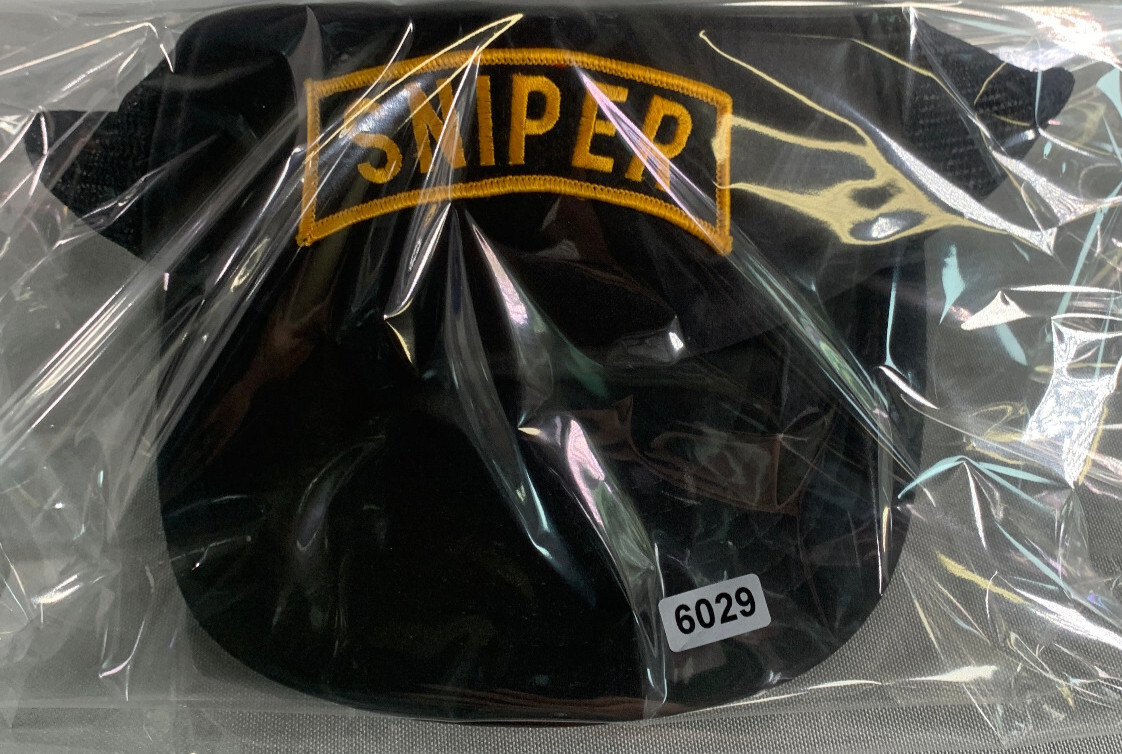 VTG Designer Award Sniper Black Mesh Snapback Trucker Hat Patch