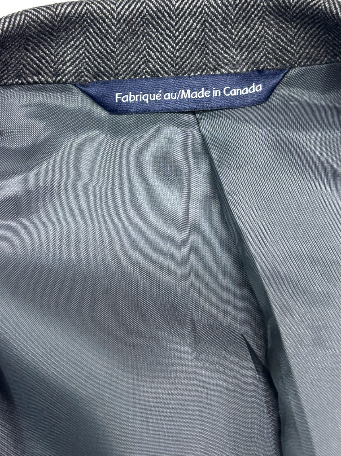 Luca diMarco Bespoke 44R Gray Herringbone Blazer Jacket Sport Coat Flannel Wool