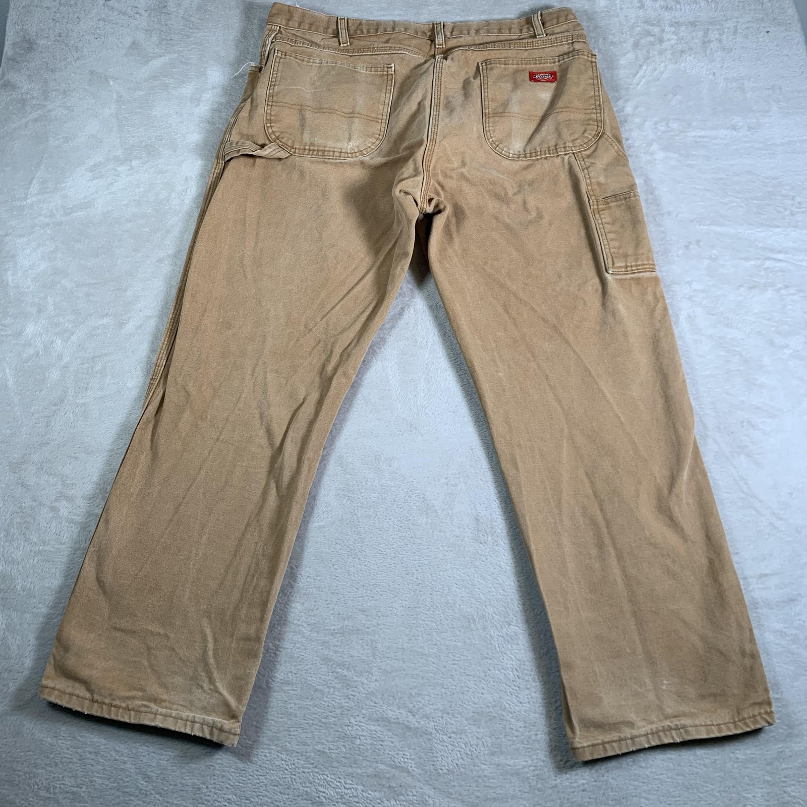 Dickies Carpenter Pants Mens 38×30 Tan Duck Canvas Hammer Loop Utility Pocket