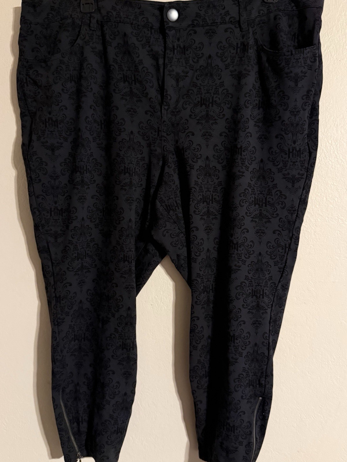 Disney The Haunted Mansion Black Damask Ankle Zip Pants Gothic From Torrid 24