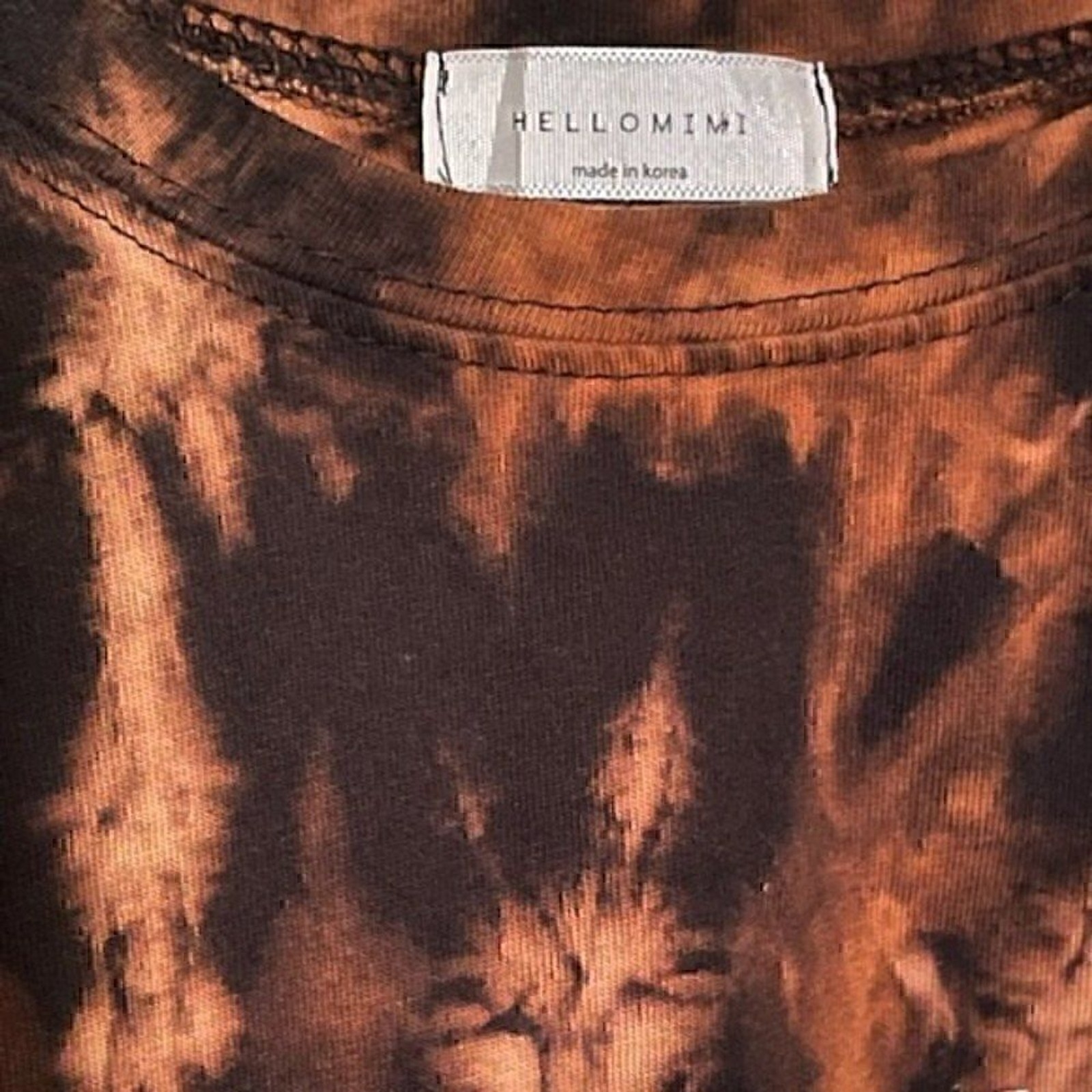 Y2K Grunge Bleach Tie Dye Graphic T-Shirt “Another” Rust Black Medium