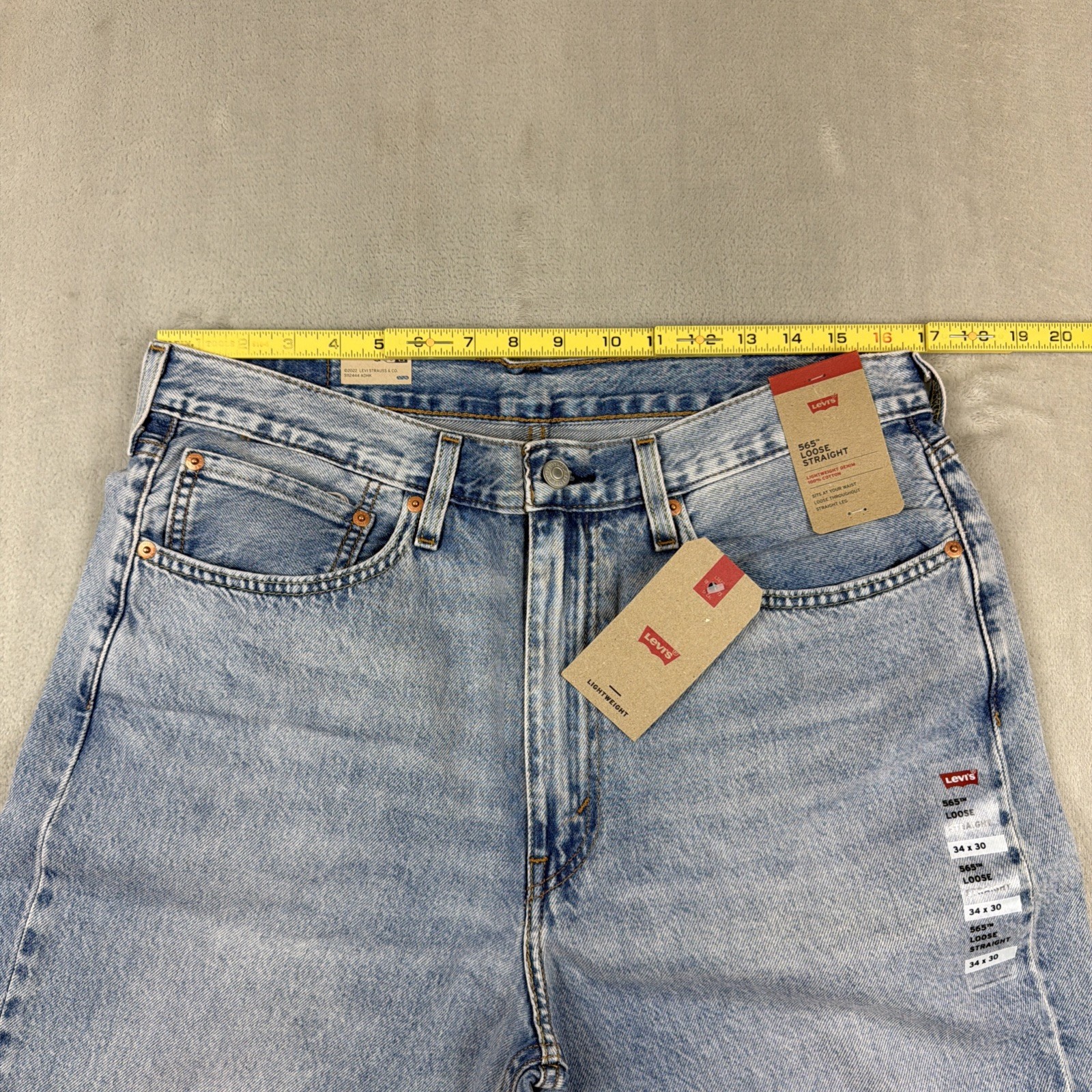 Levi’s 565 Loose Straight Jeans Men’s Size 34×30 Blue Denim Light Wash Cotton