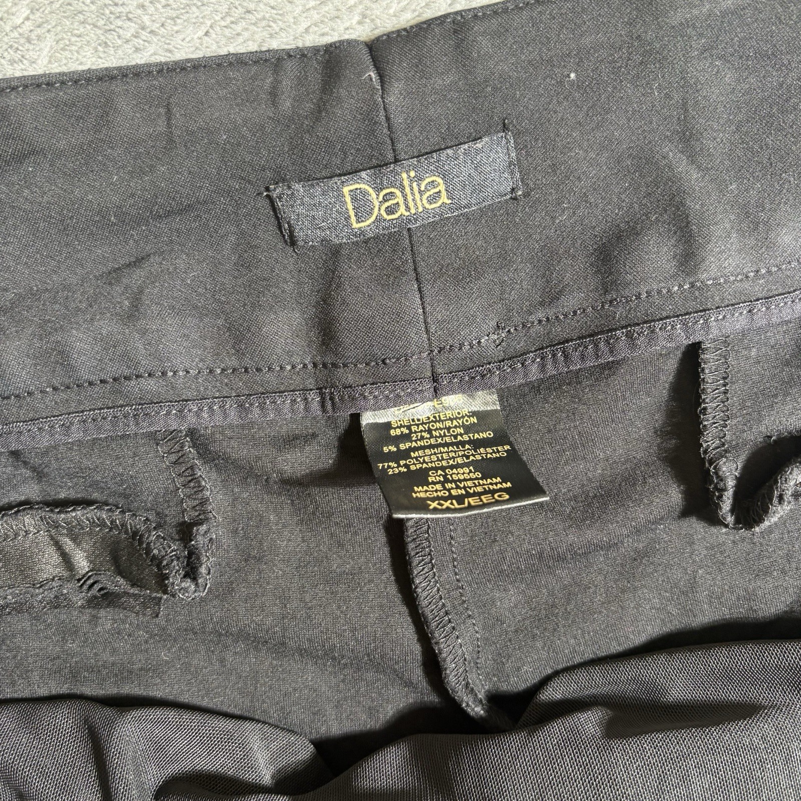 Dalia Womens XXL Black Pull On Ankle Pants Stretch Career Casual Slacks