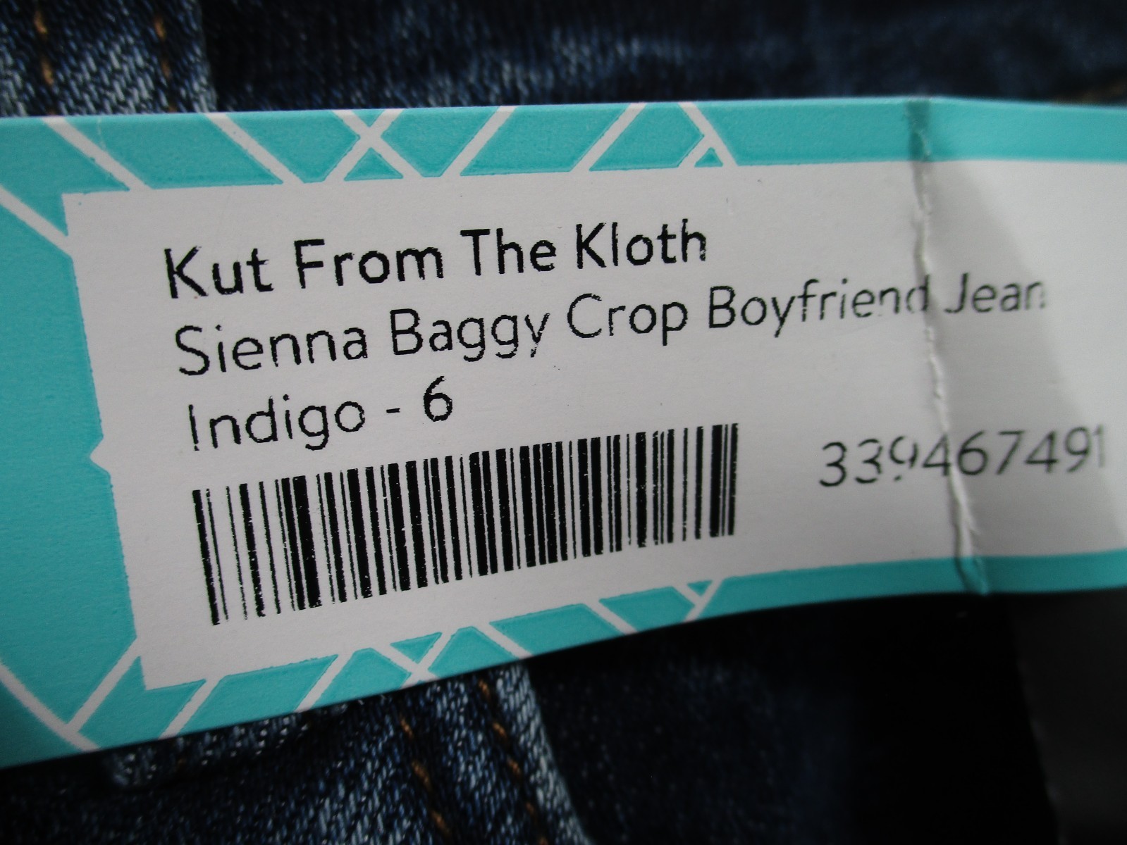 -NWT KUT From The Kloth Sienna Baggy Boyfriend Crop Women’s Jeans Indigo Sz 6
