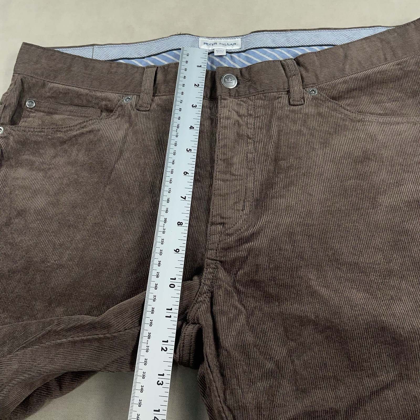 Peter Millar Superior Soft Corduroy Five Pocket Pants Men’s 35×34 Casual Brown