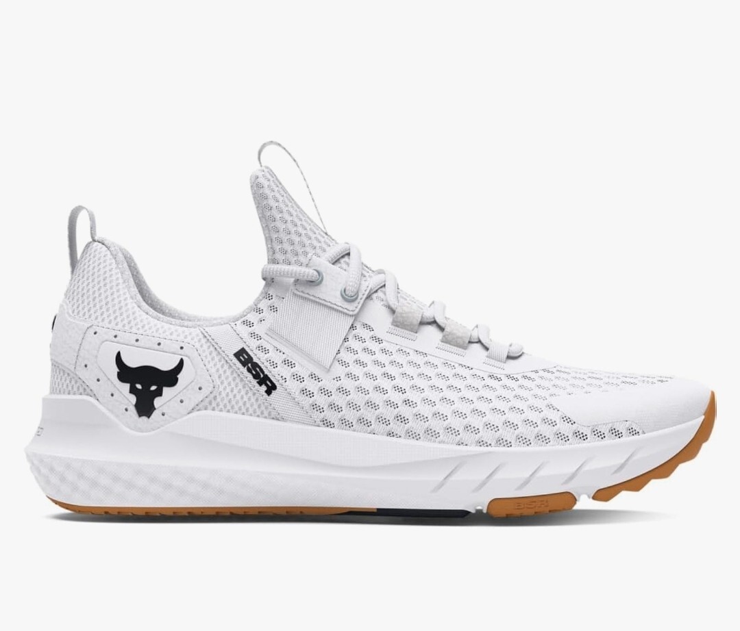 Under Armour Project Rock BSR 4 WHITE Men Cross Training Shoes SIZE 7.5 NEW