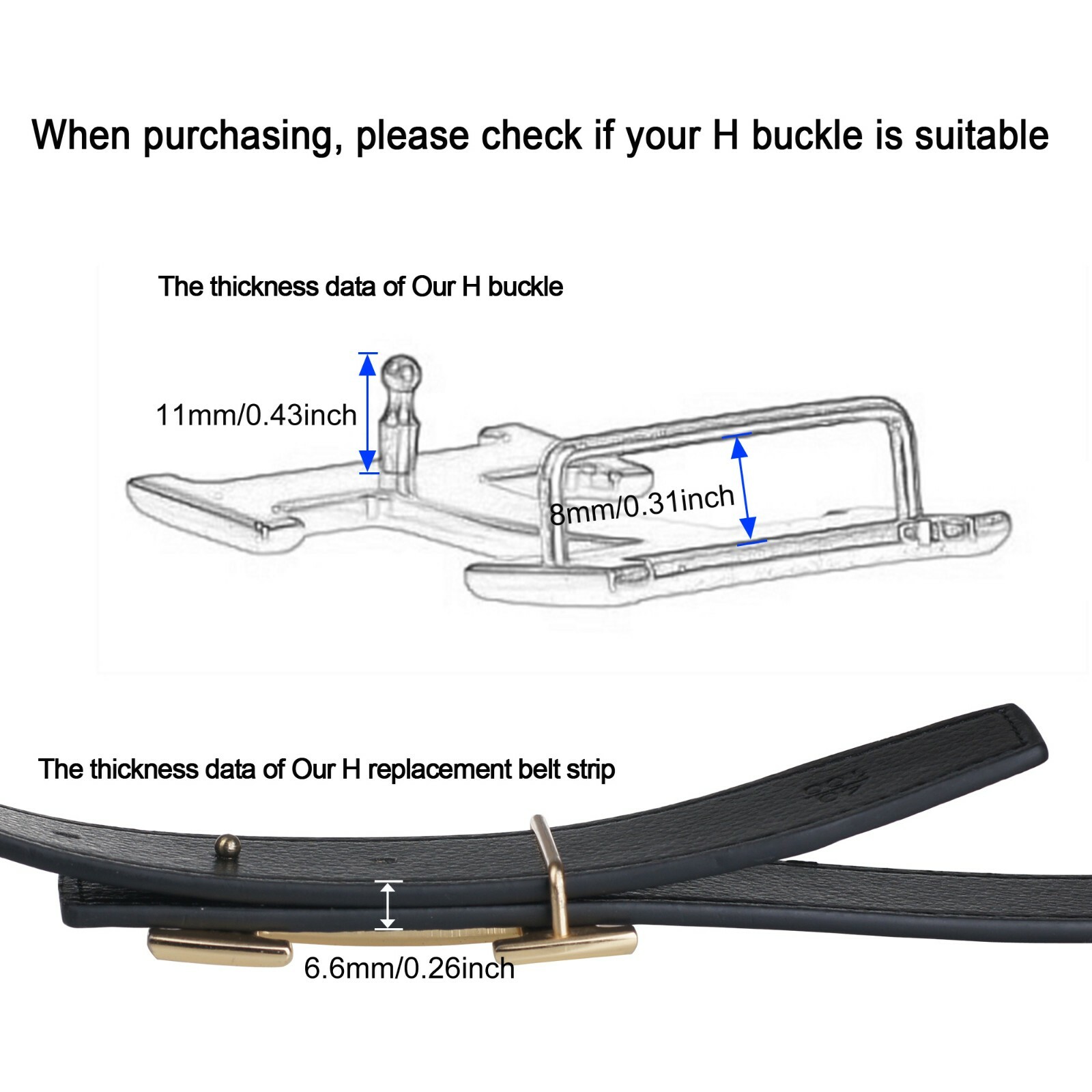 Reversible H Microfiber Leather Belts Replacement Belt Strap No Buckle 32mm Wide