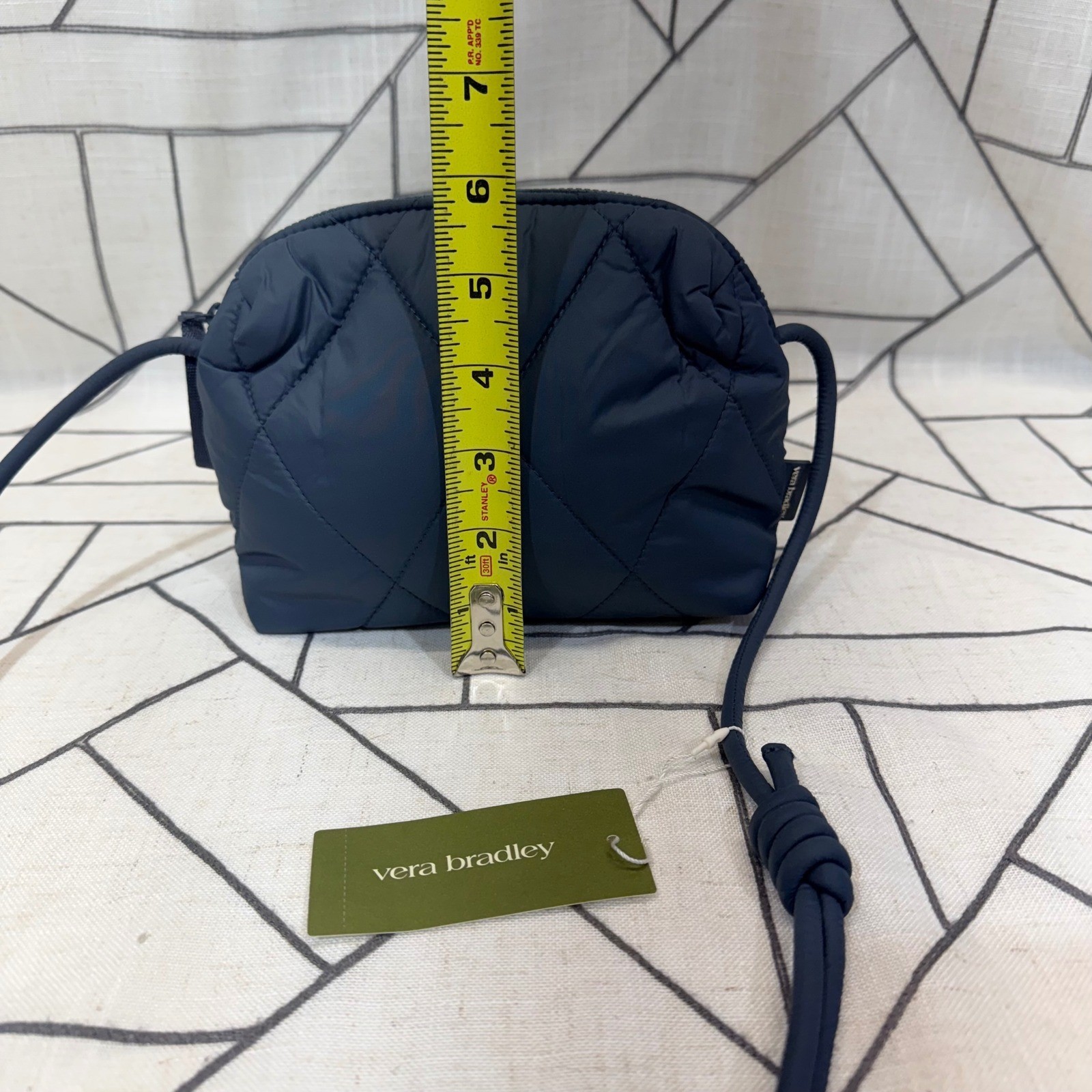 Vera Bradley Crossbody Bag Small Navy Blue Quilted Performance Knotted Strap NWT