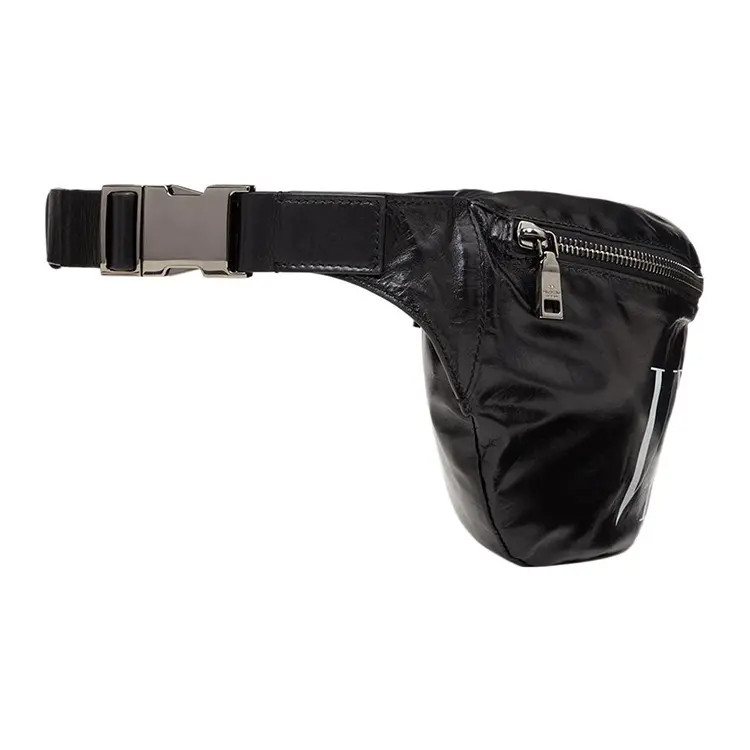 Valentino VLTN Calf Leather Belt Bag Men’s Black 11.6×2.7×6.3 in