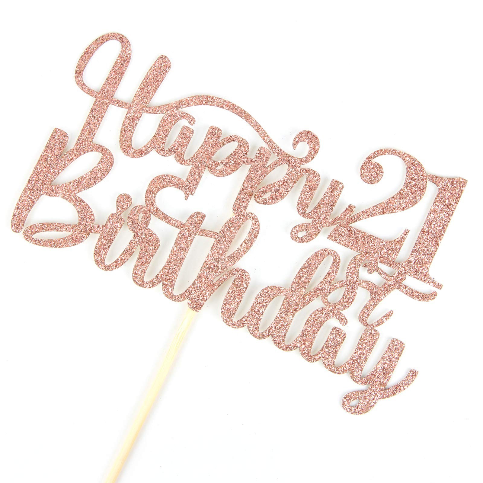 Happy 21st Birthday Cake Topper, 21st Birthday/Anniversary Party Supplies, Ch…