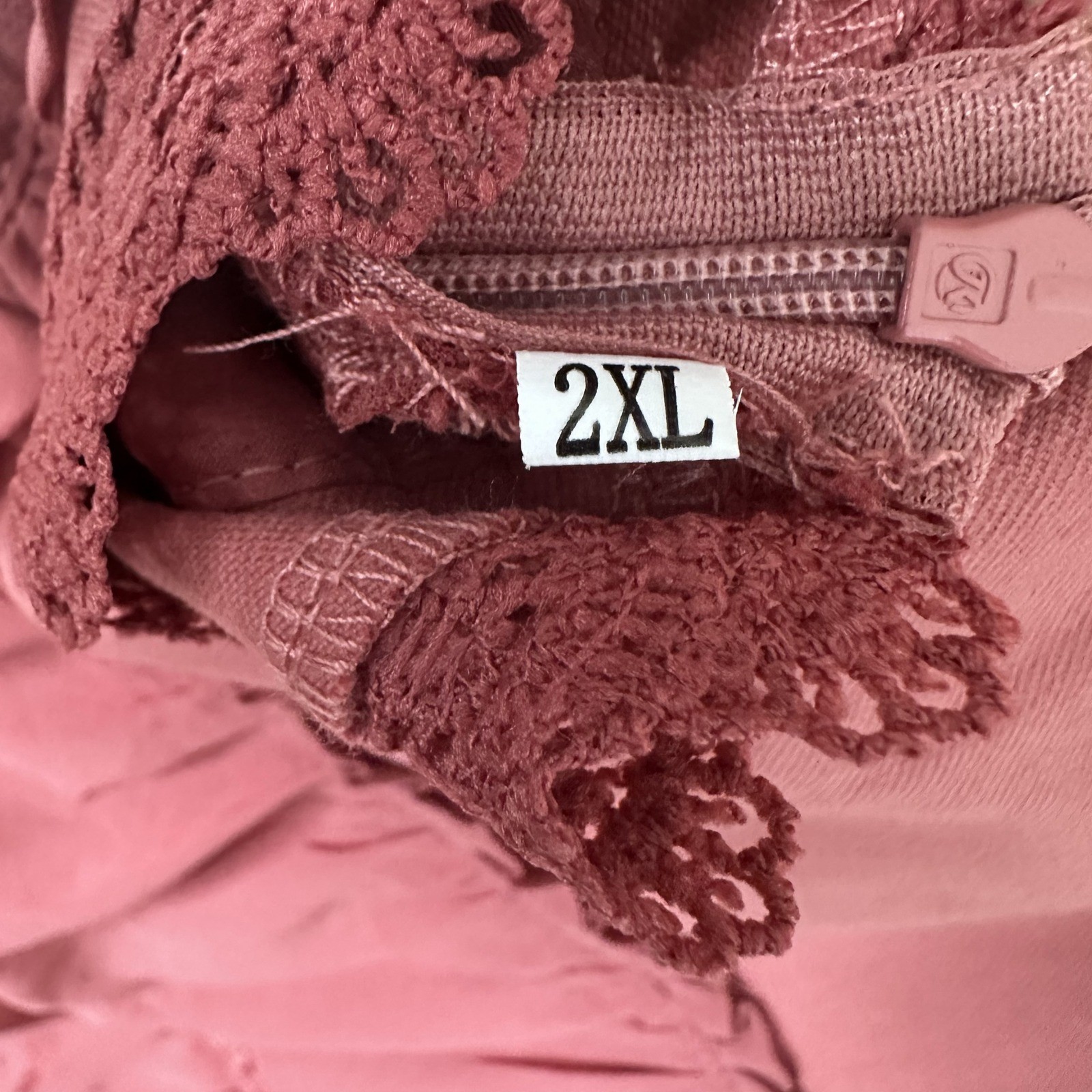 NWT Gacaky Boho Western Prairie Dusty Rose Bib Overall Tiered Maxi Dress Sz. 2XL