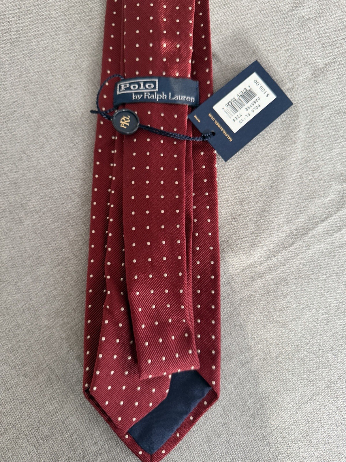 Polo Ralph Lauren Red Dot Silk Necktie 3.25 In Wide Nwt