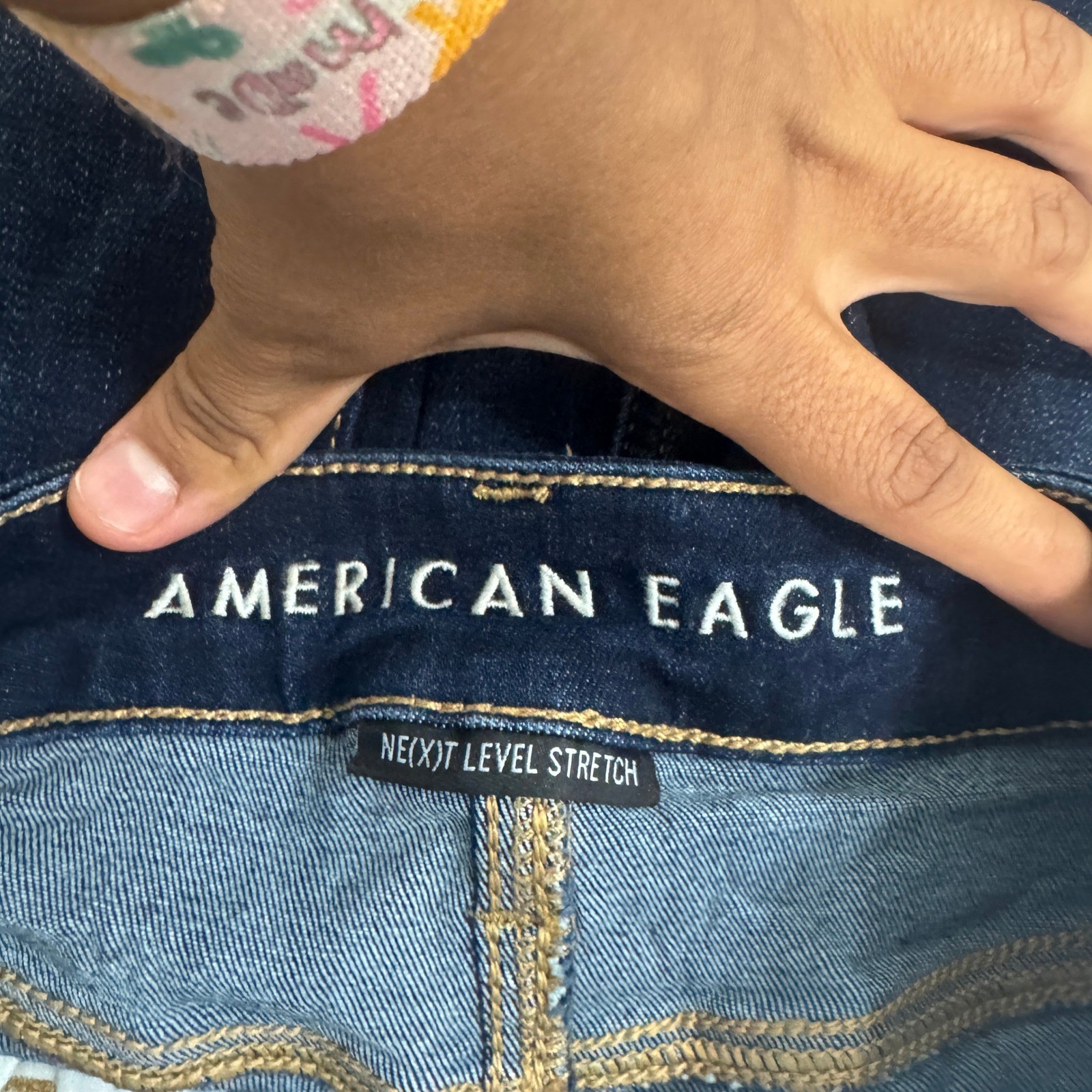 American Eagle Next Level Stretch Jeggings Dark Wash Skinny Jeans 2 Long 5781