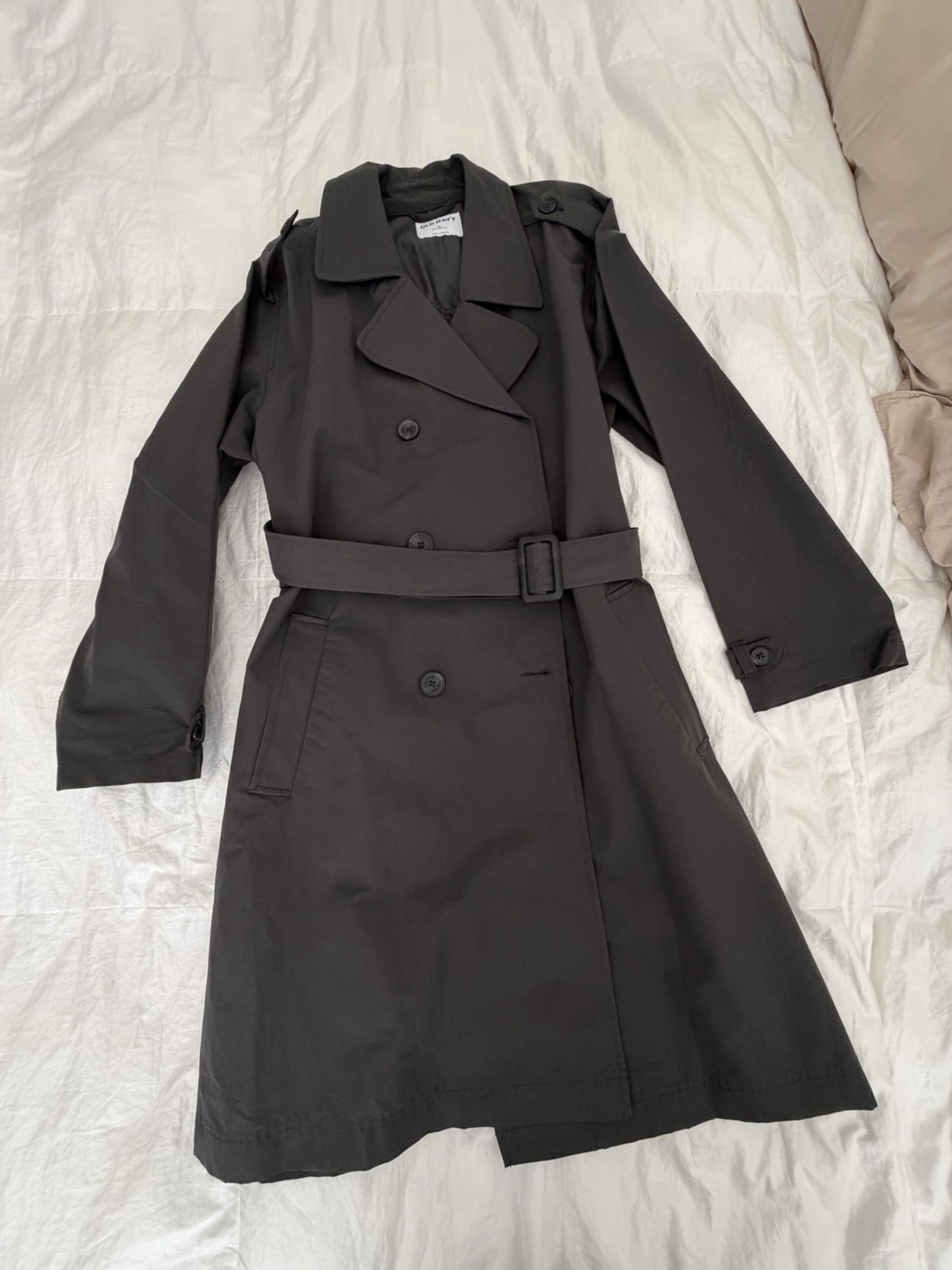 Old Navy Slate Gray Trench Coat Water Resistant Size XL