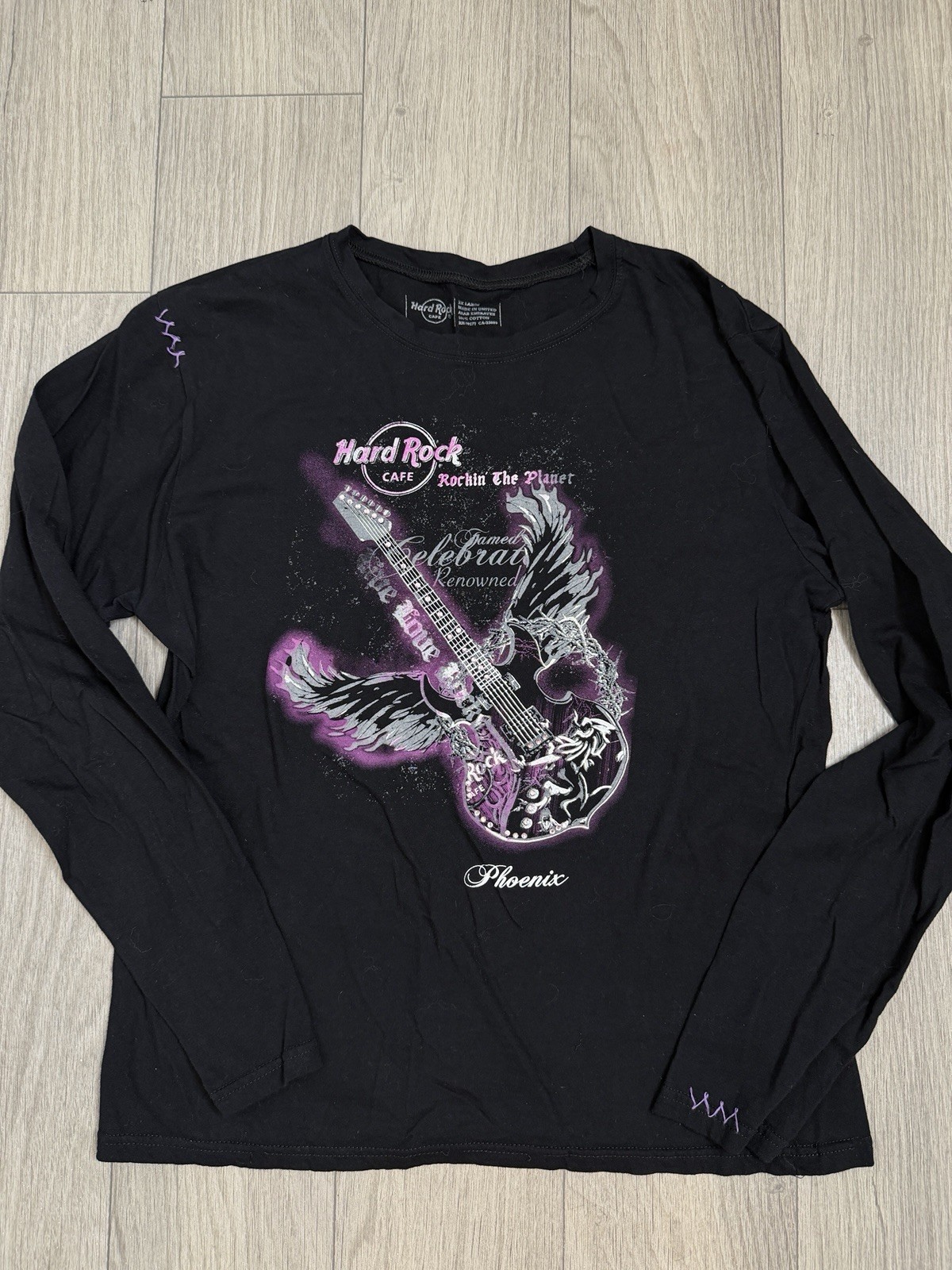 Hard Rock Cafe Phoenix “Rockin’ The Planet” Black Long Sleeve Shirt 2XL