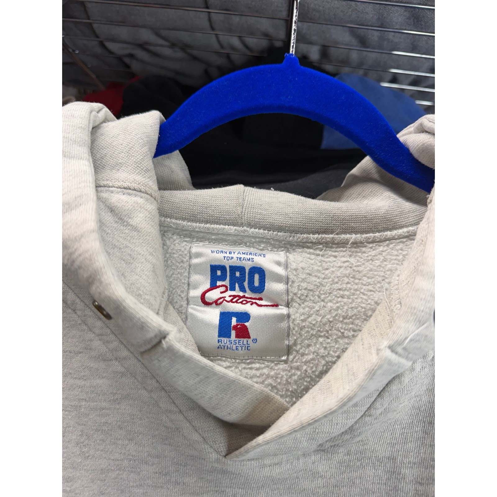 Vintage 90s Russell Athletic Pro Cotton Syracuse University Hoodie Gray Mens