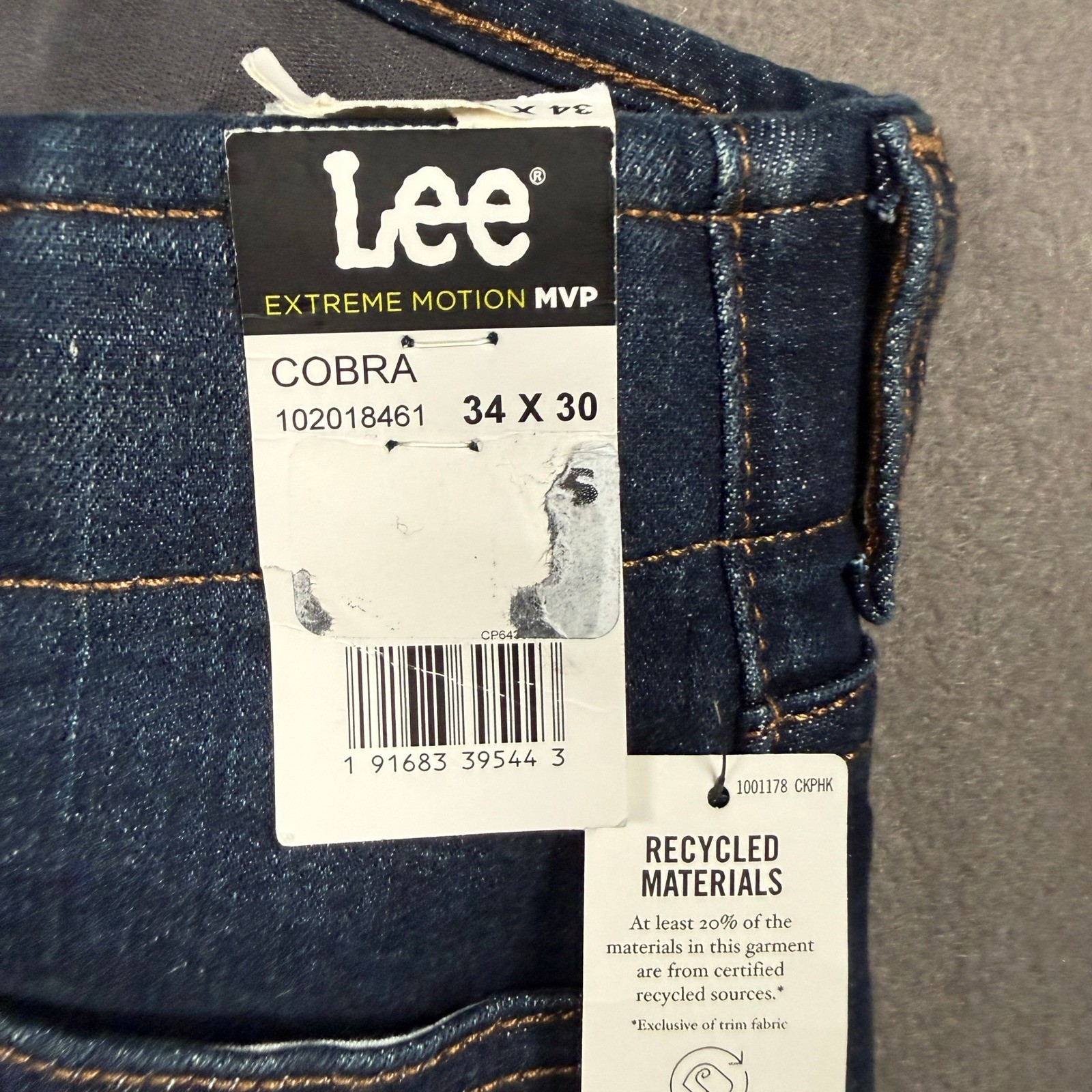 Lee Extreme Motion MVP Jeans Mens 34×30 Cobra Slim Straight Stretch 102018461