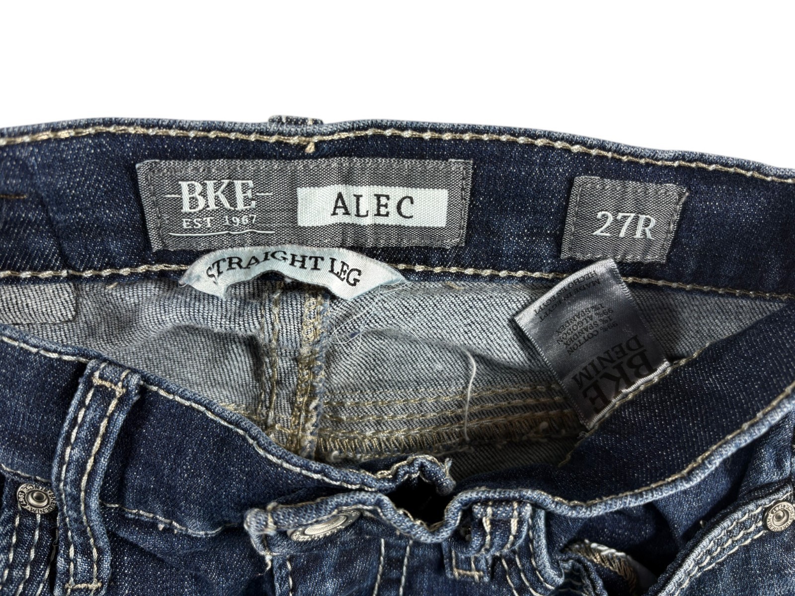 Buckle BKE Alec Straight Leg Jeans Mens 27 Blue Denim Cotton Stretch Slim Fit