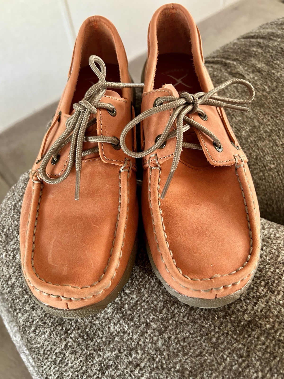 Twisted X Boots Womens Brown Leather Lace-Up Boat Shoes US 7 WDM0029