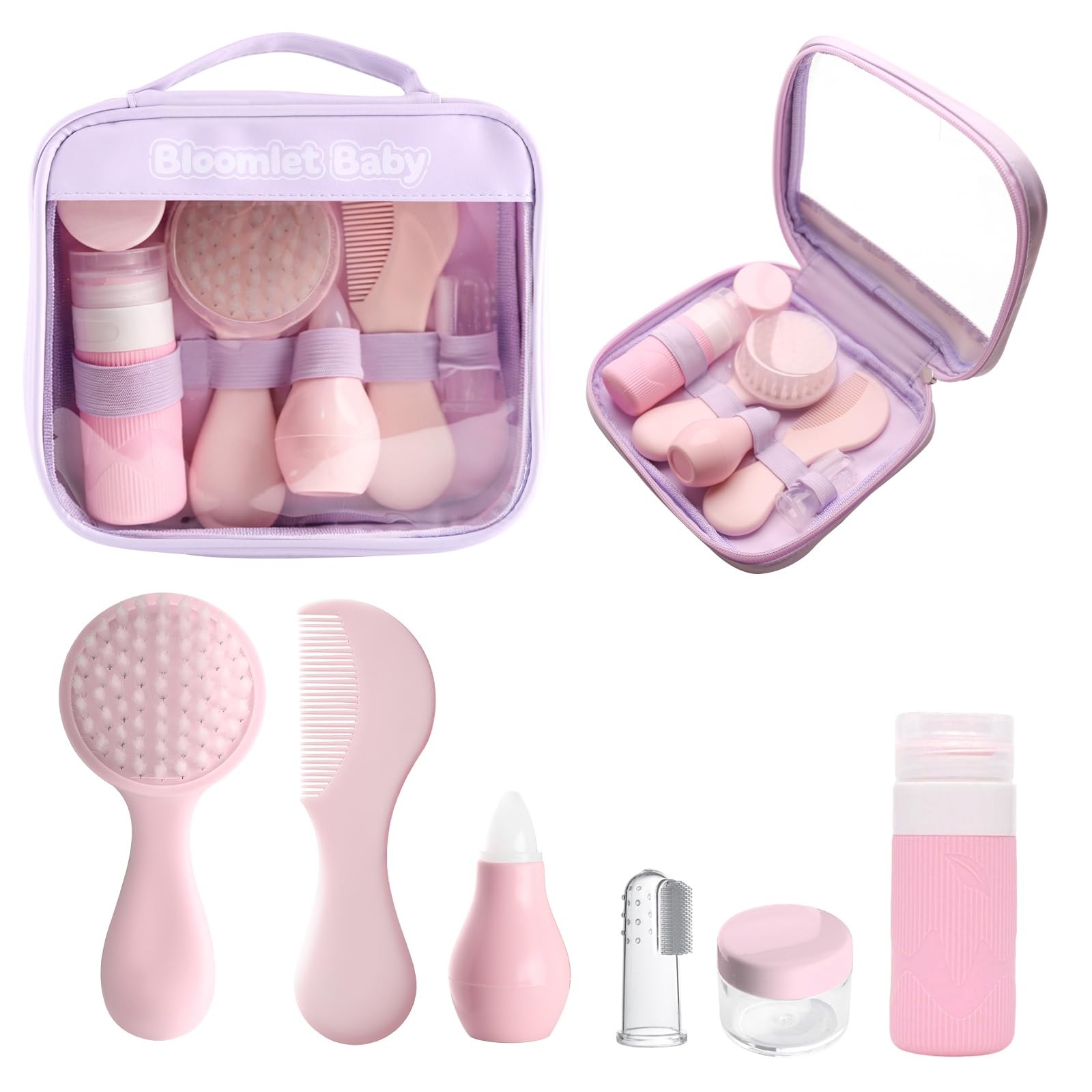 Baby Care Kit,Baby Grooming Kit Newborn,6-Piece Newborn Set Pink 02