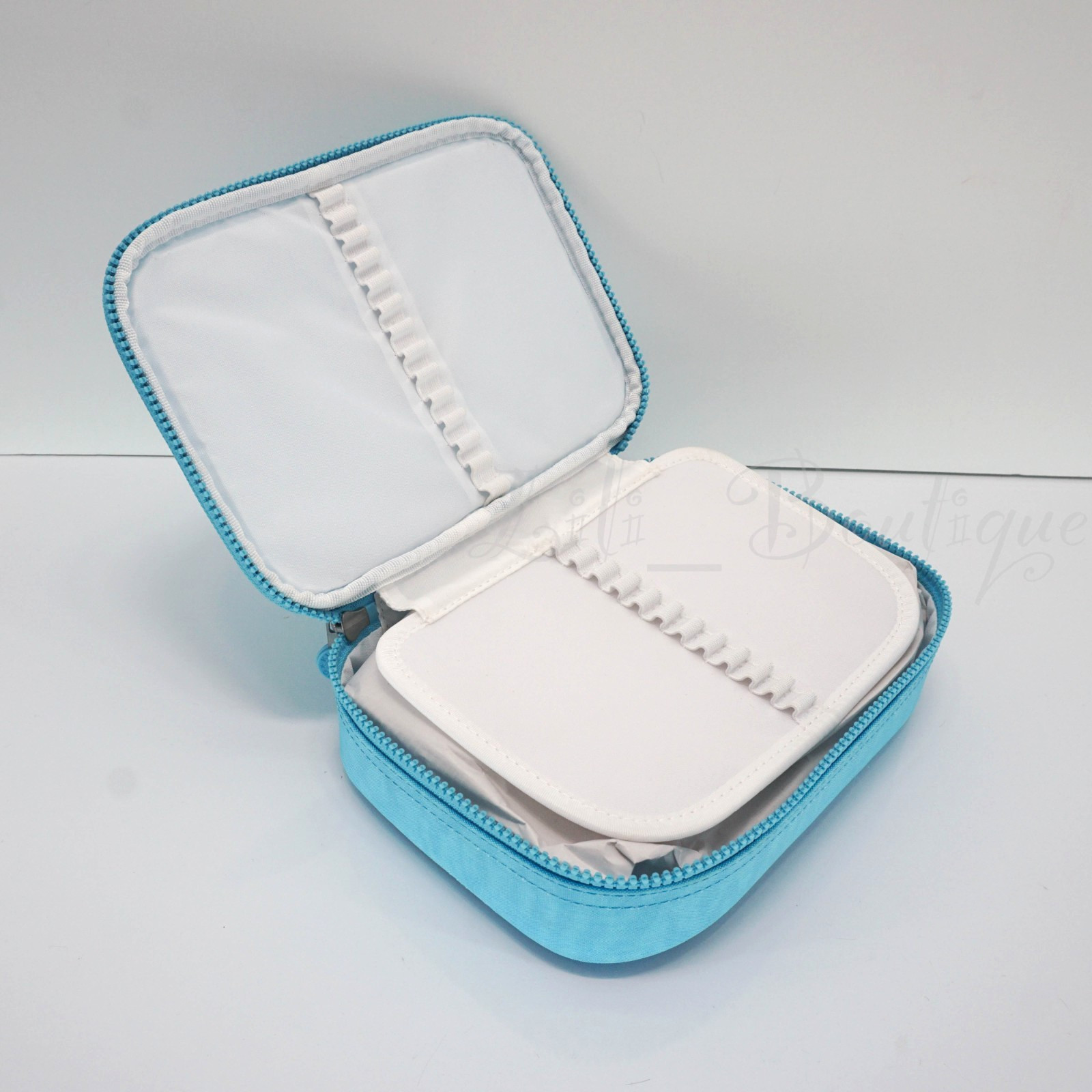 Kipling 100 Pens Case Pencil Accessory Box Polyamide AC3657 Powder Blue NWT $54