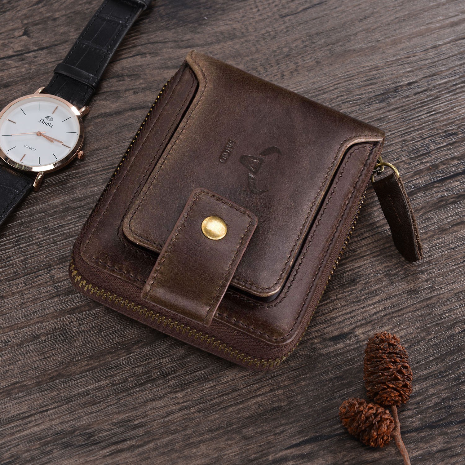 Men Wallets Genuine Leather Exceptional Slim Purse ID Card Holder Coin Pocket US