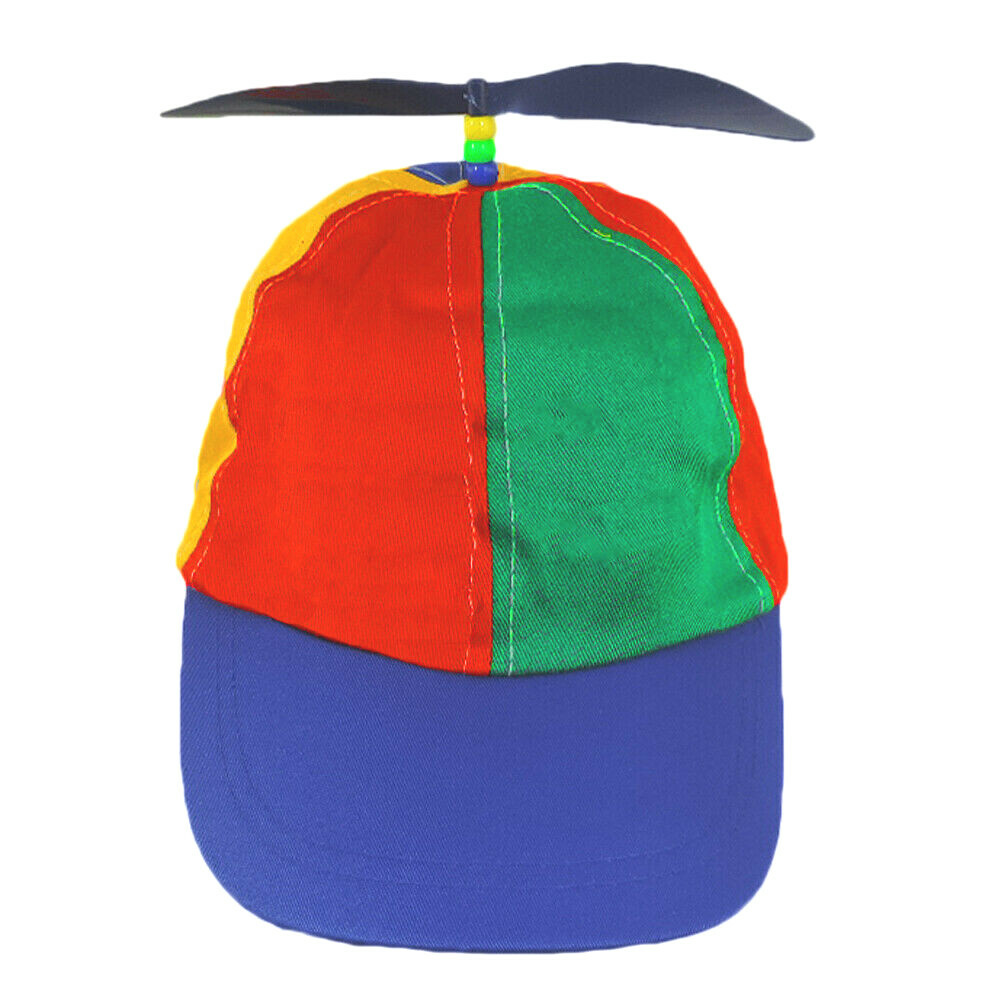 Propeller Beanie Baseball Clown Costume Hat Ball Cap Multi Colored Adult Size