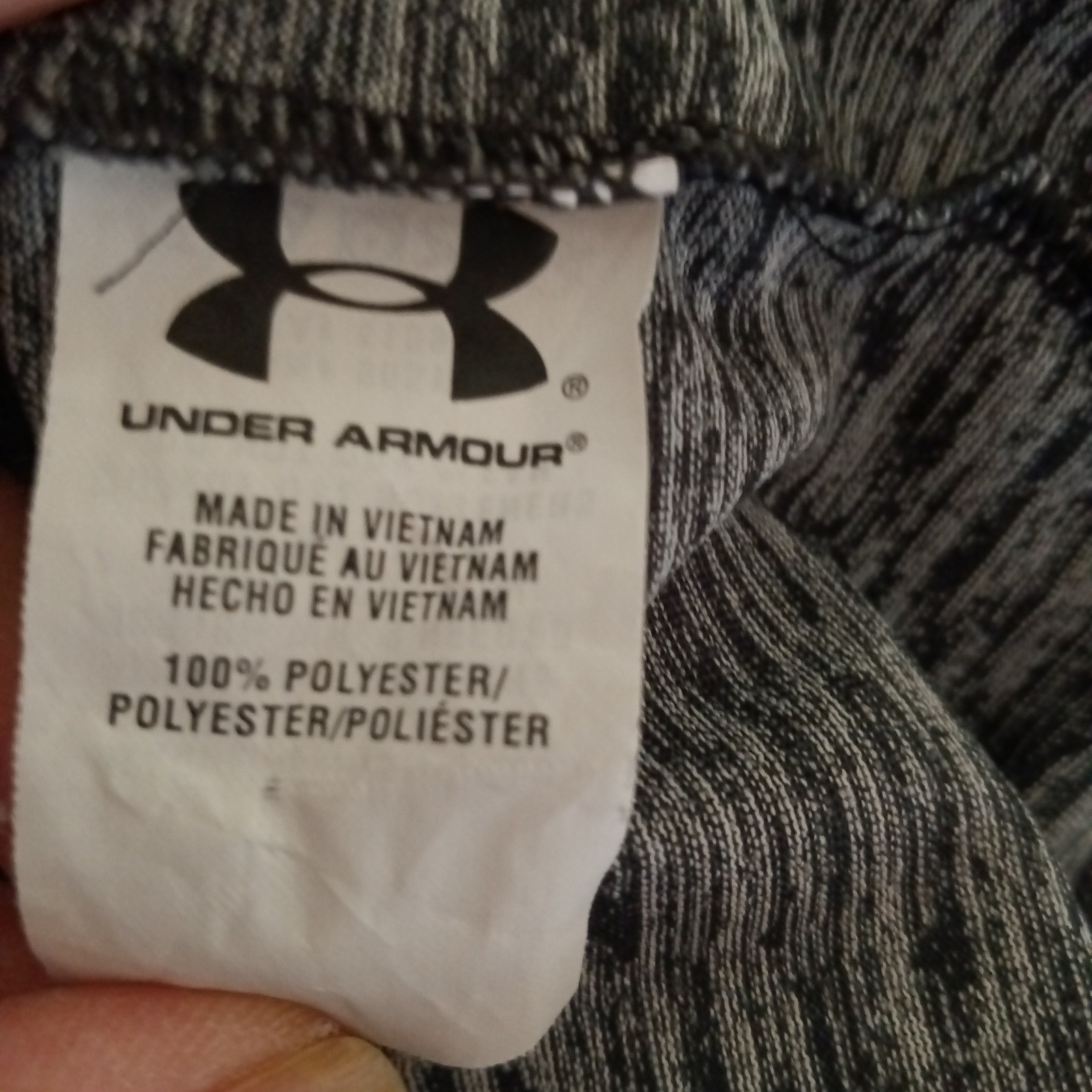Under Armour Mens Medium HeatGear 1/4 Zip Pullover Grey Space Dye 1242220