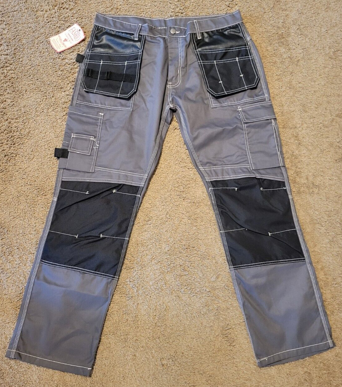 Men’s Construction Pants Utility Carpenter Cordura Knee Reinforced Trousers 38