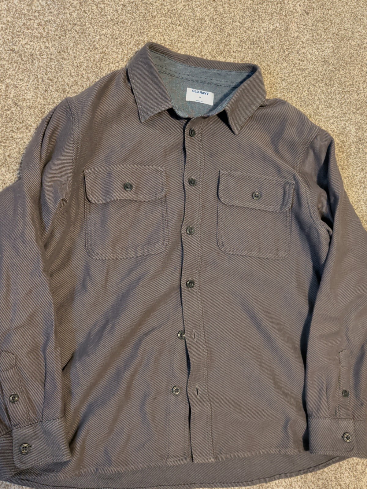 Old Navy Textured Grey Over shirt Men’s XL