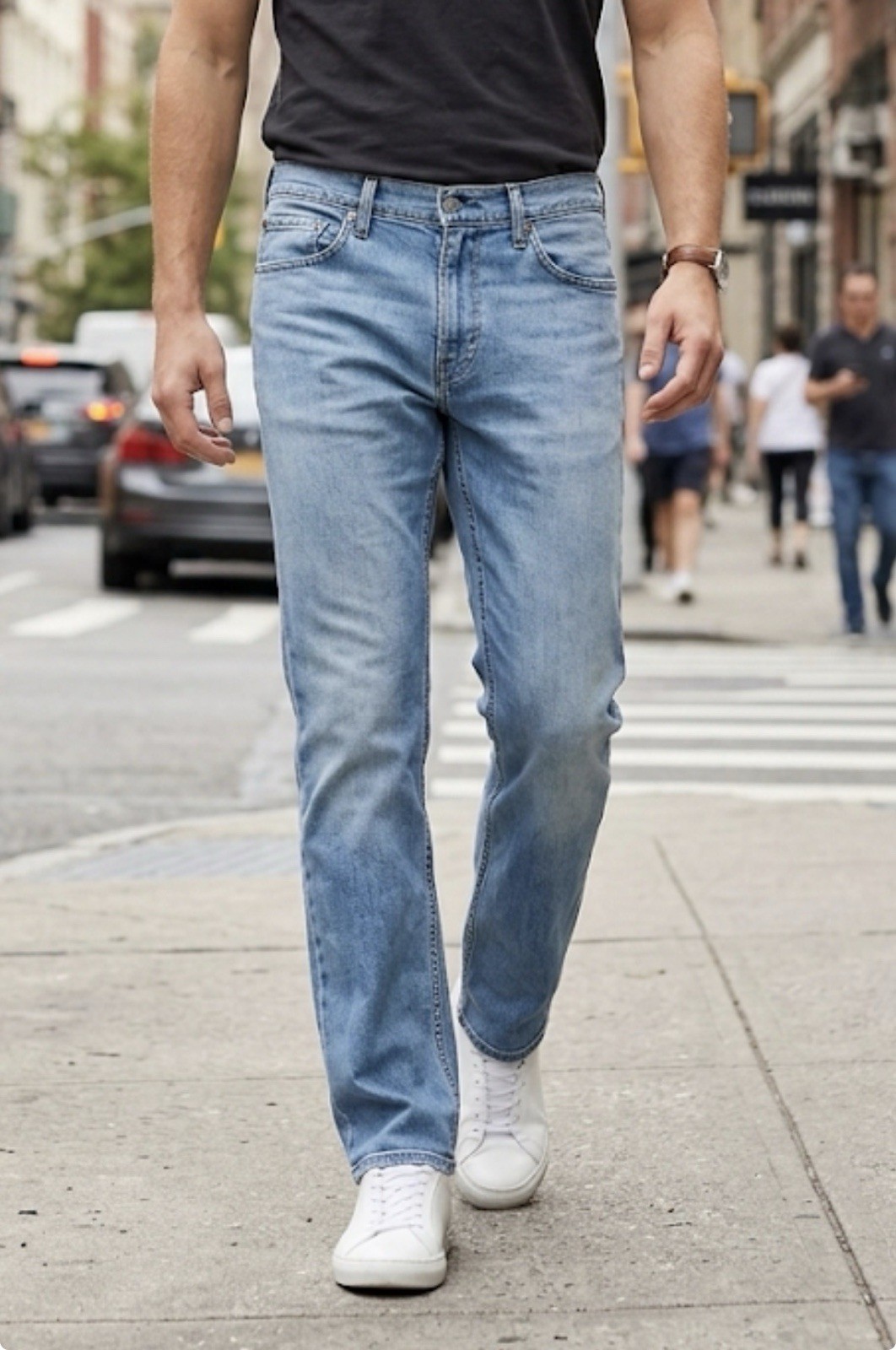 Levi’s 505 Men’s Regular Fit 38×30 Straight Leg Mid Rise Blue Denim Jeans