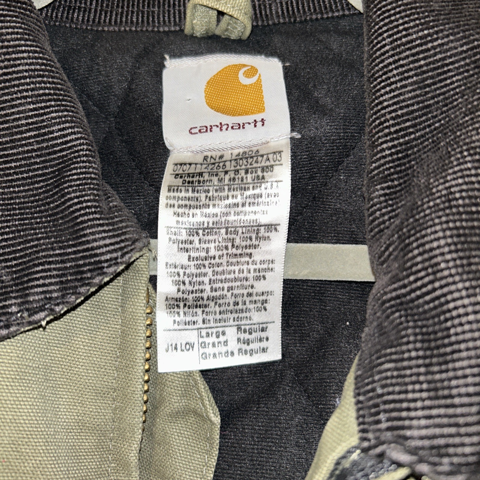 Carhartt Men’s Santa Fe Jacket Size Large J14 LOV EXCELLENT CONDITION