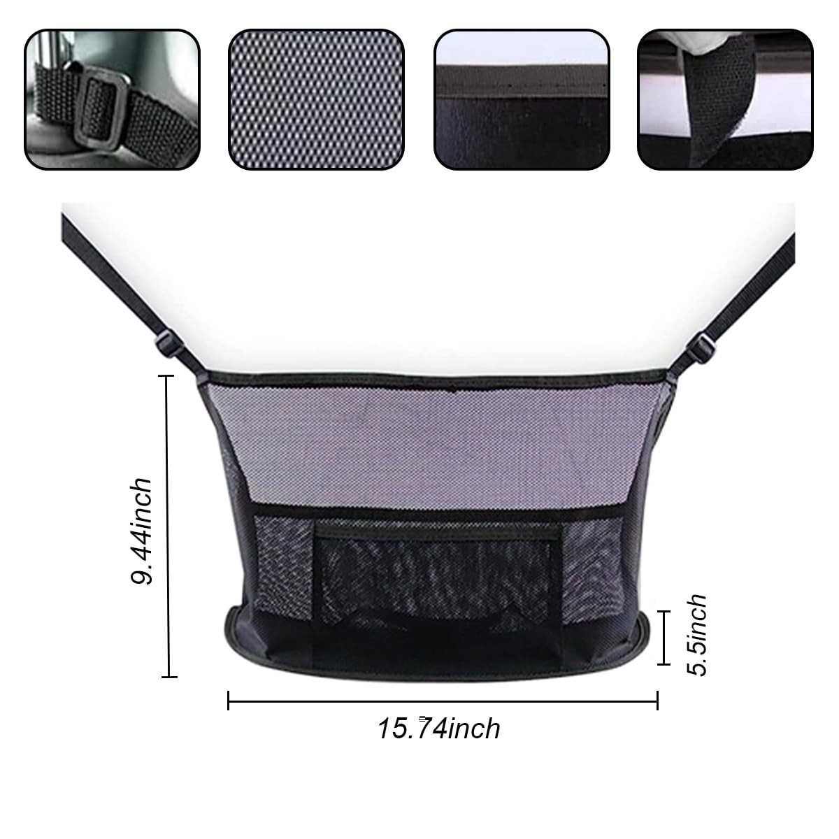 GLSOWEE Handbag Holder for Auto, Net Pocket Purse Holder Between Front Seats Car