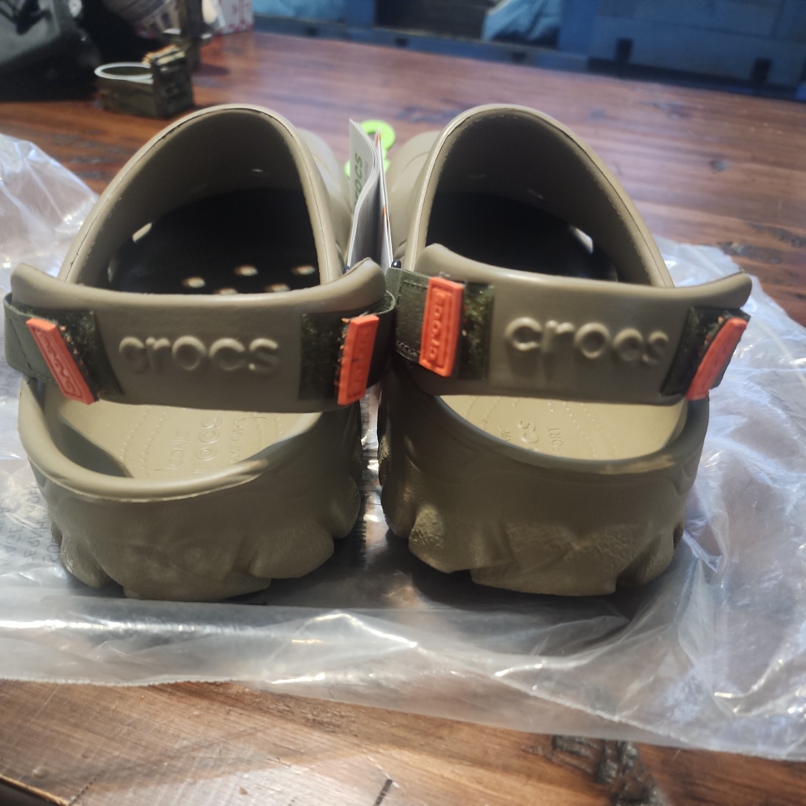 Crocs Iconic Comfort Offroad Sport Clogs Khaki Mens Size 8 M 10wAdjustable Strap