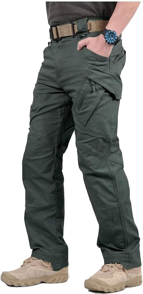 Men Cargo Pants Soldier Straight-fit Tactical Work Combat Trousers Outdoor AA