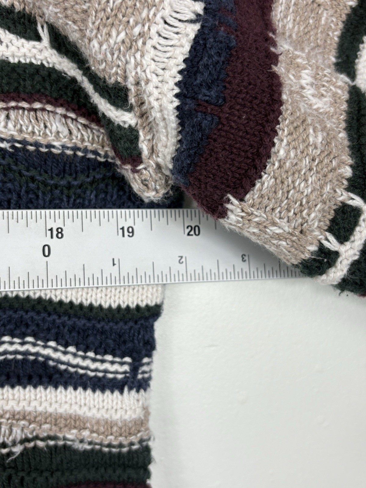 Geoffrey Beene Sweater Men’s Large Multicolor Textured Grunge Hip Hop 90s USA